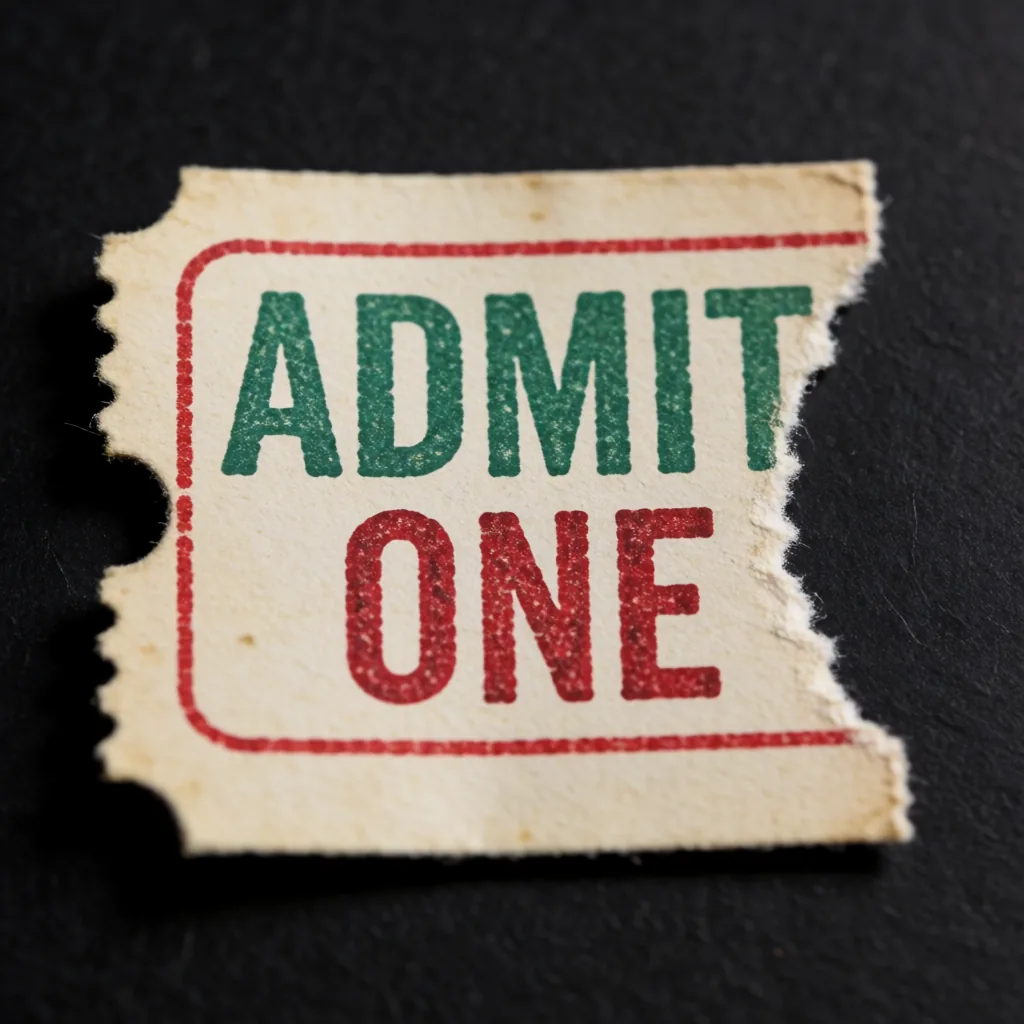 Ticket stub, torn edge