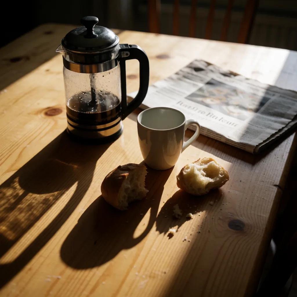 Breakfast table, morning sun