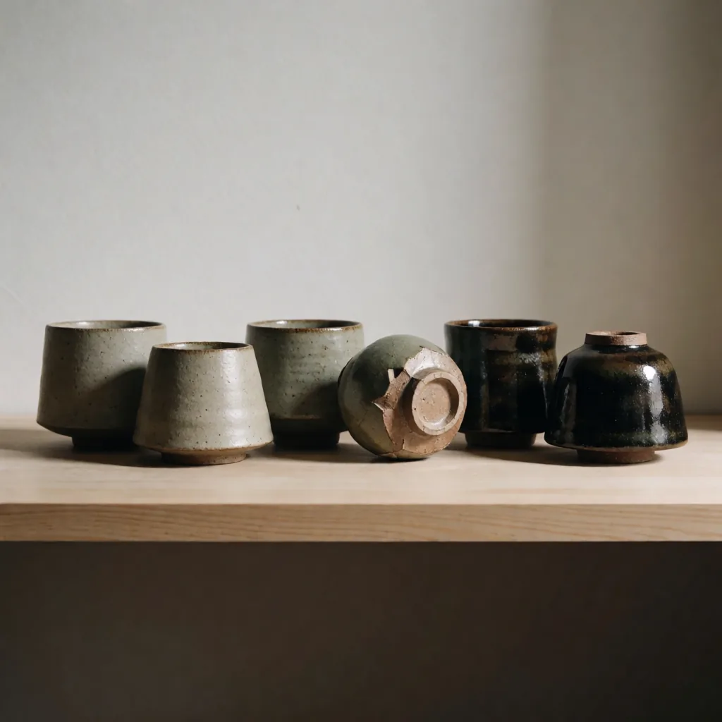 Ceramics on a shelf