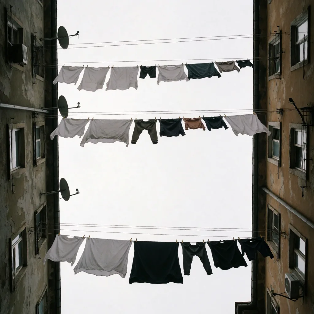 Laundry between buildings