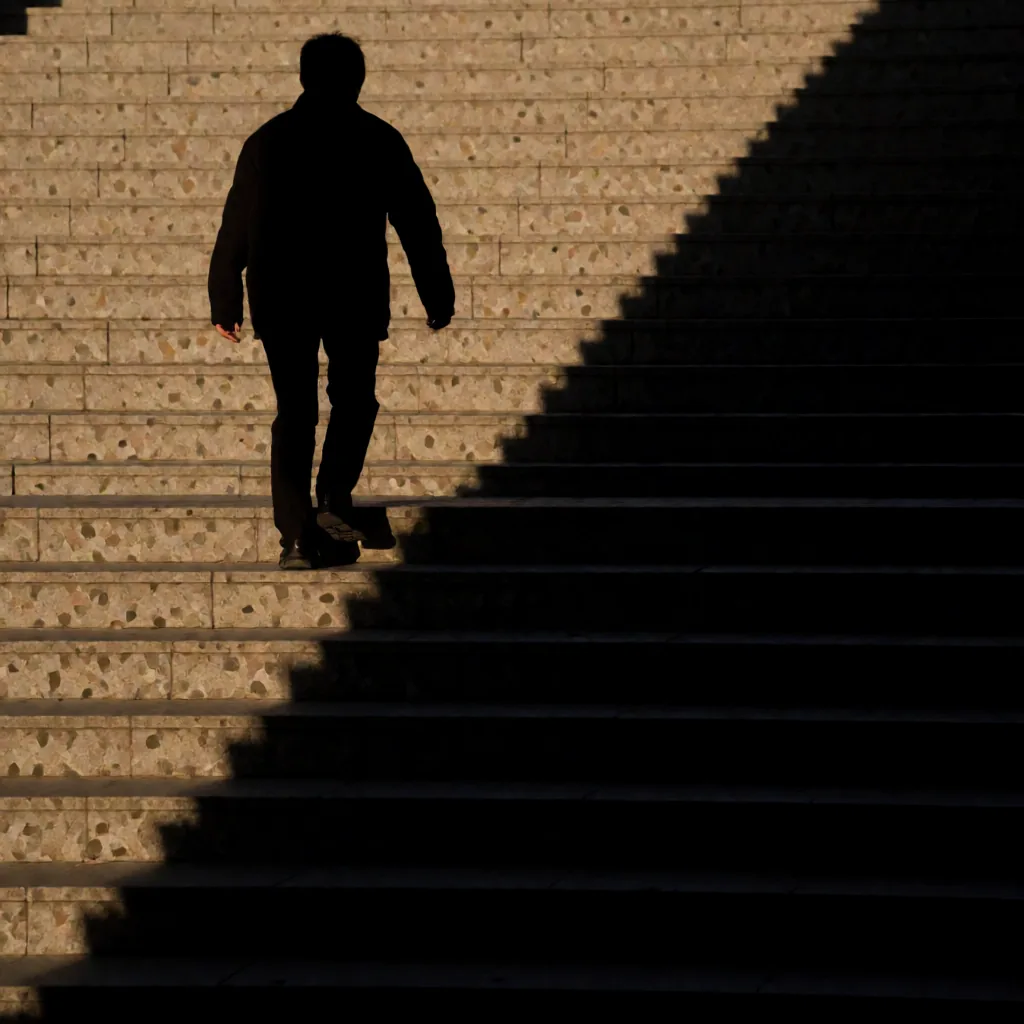 Steps in low sun