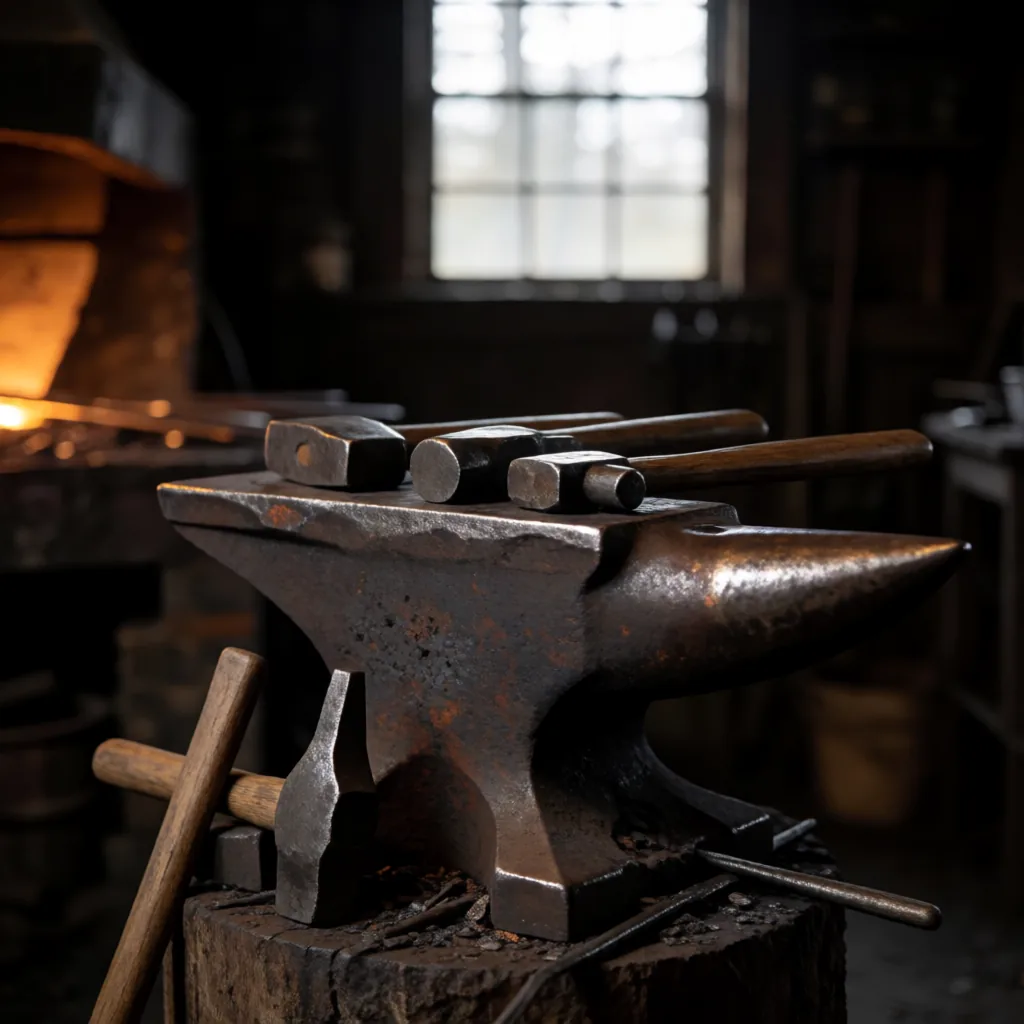 Anvil and hammers
