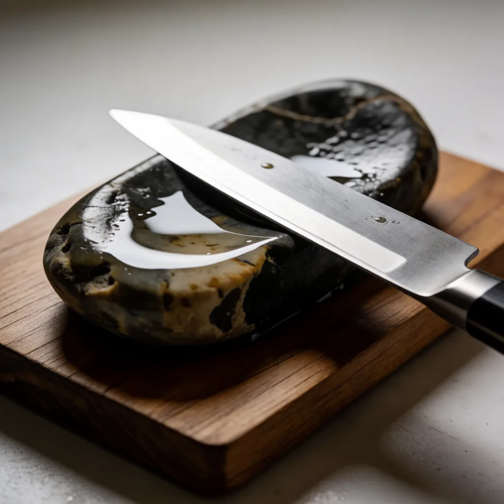 Sharpening stone and knife