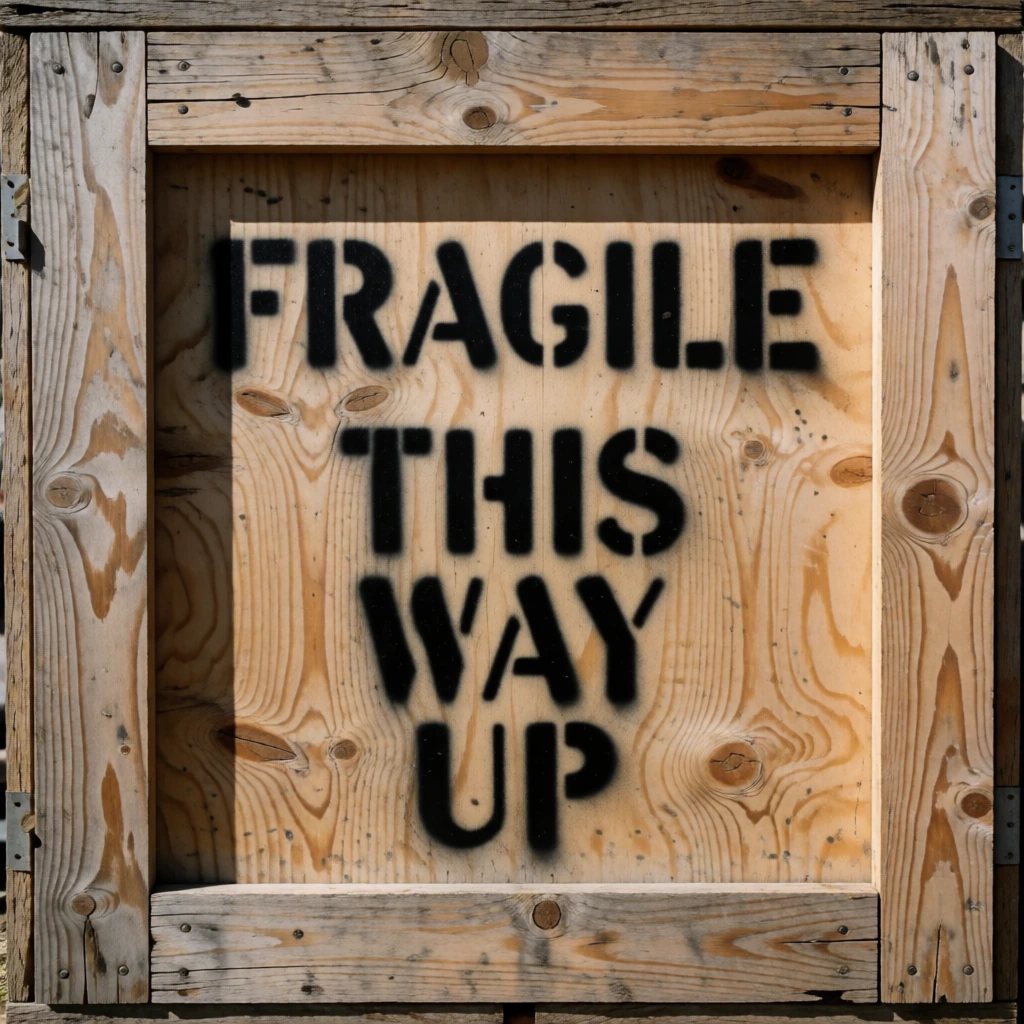 Stencilled crate marking