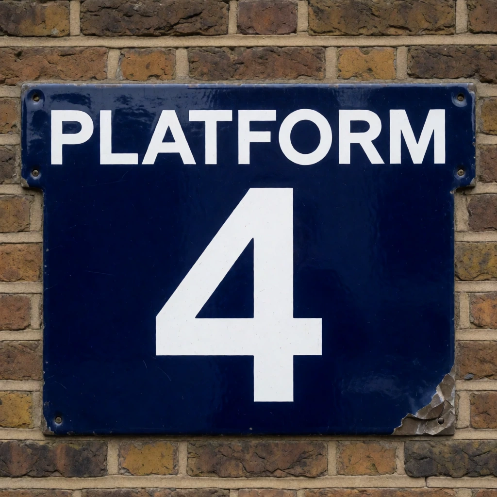 Enamel station sign