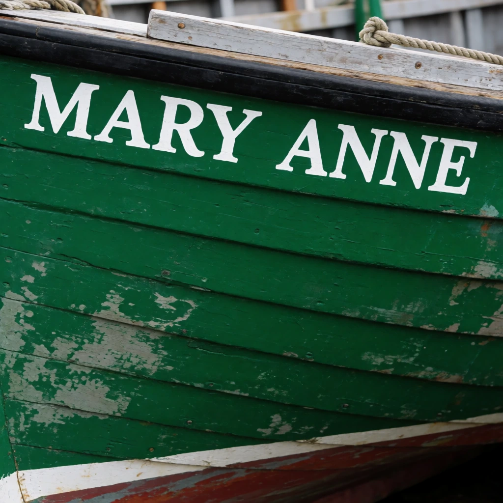 Painted boat transom