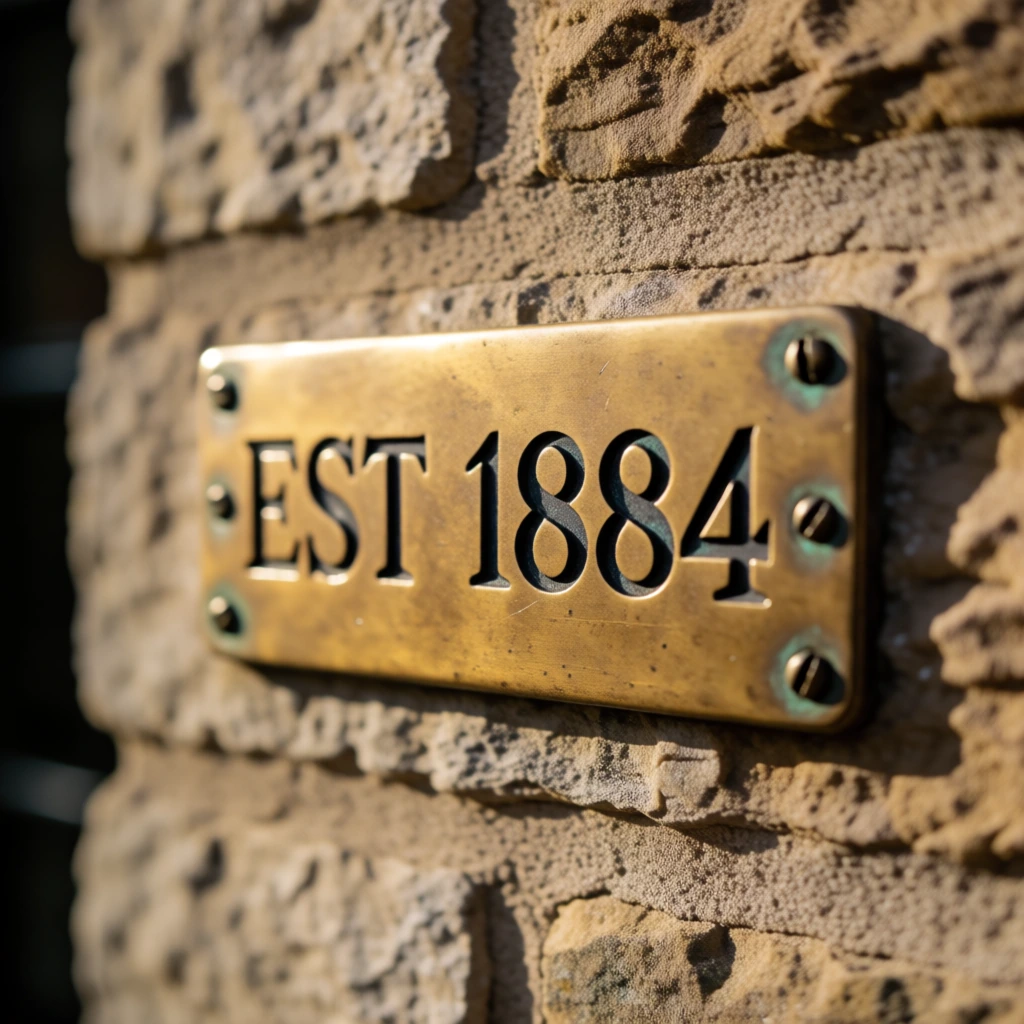 Engraved brass plaque
