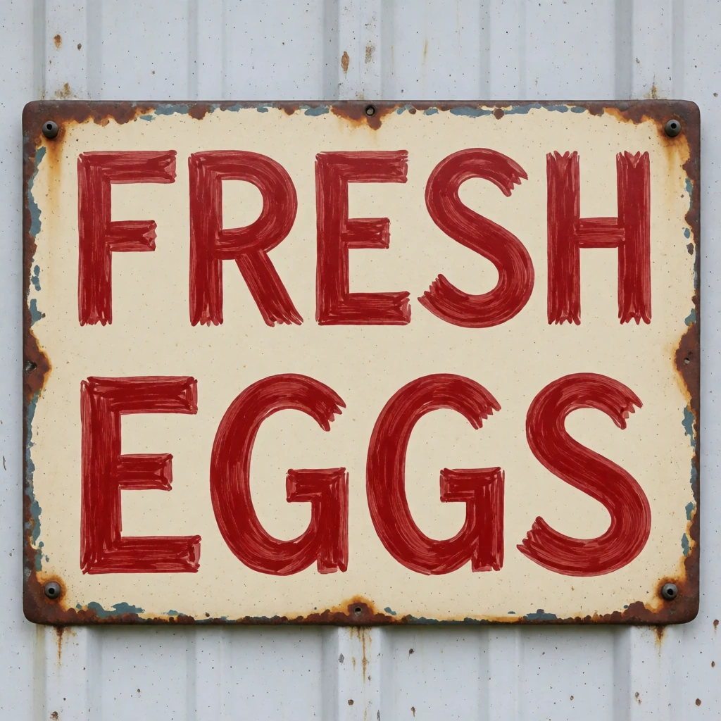 Tin sign, two words