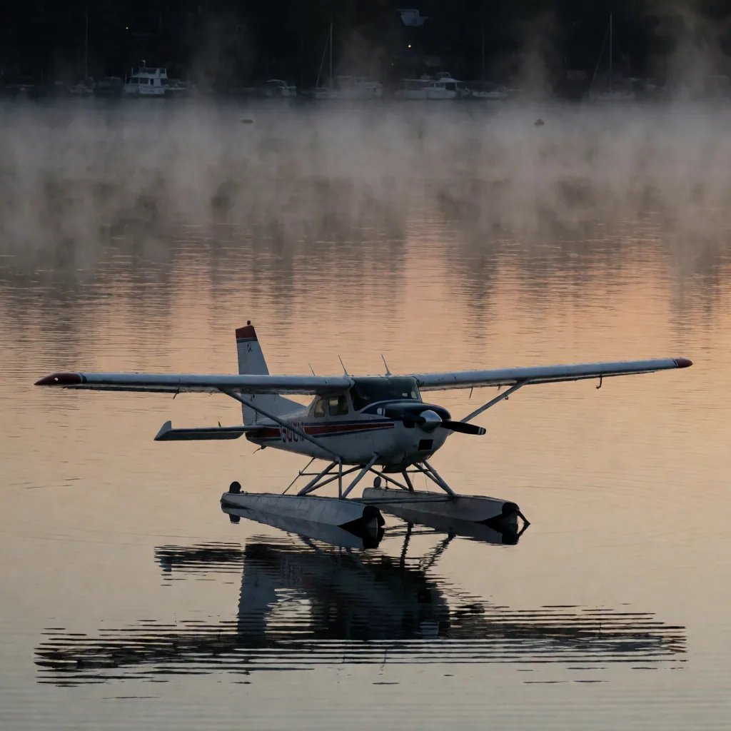 Seaplane on a lake