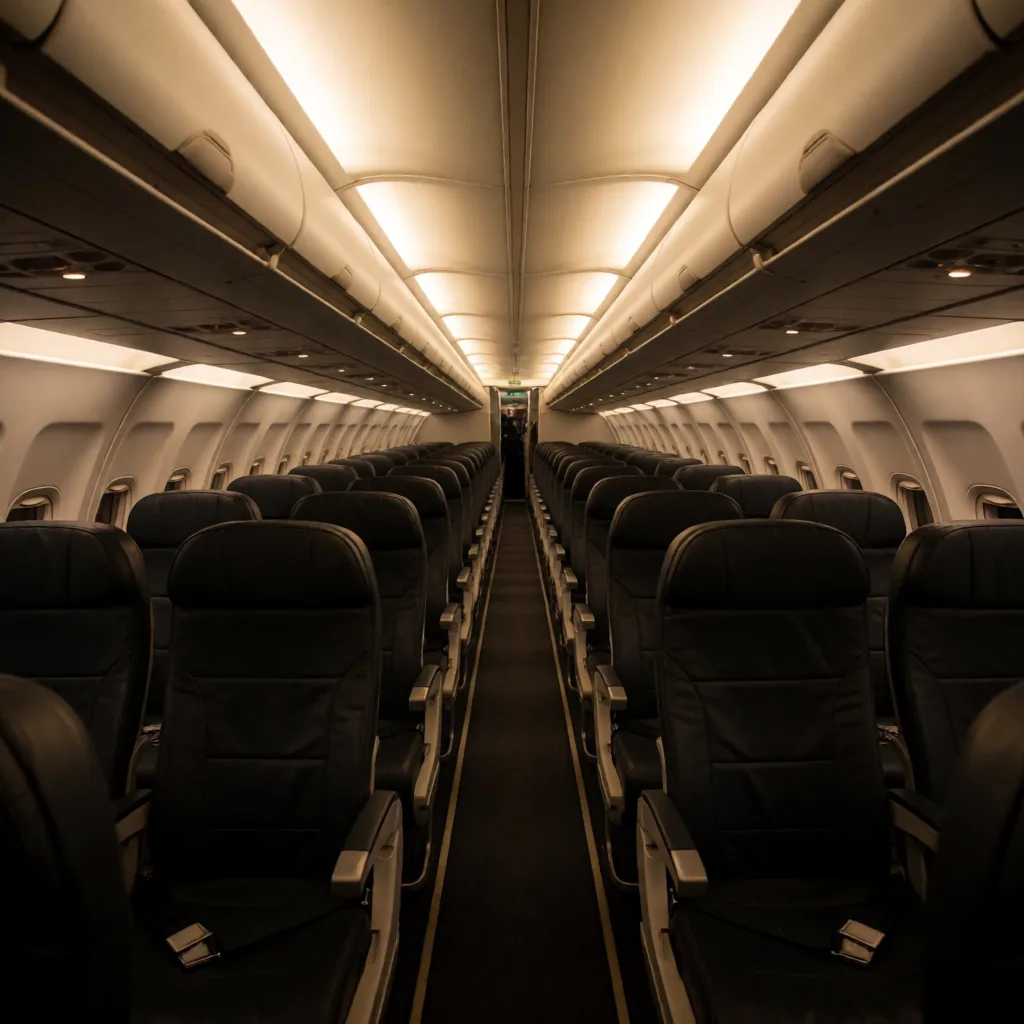 Airliner cabin, empty
