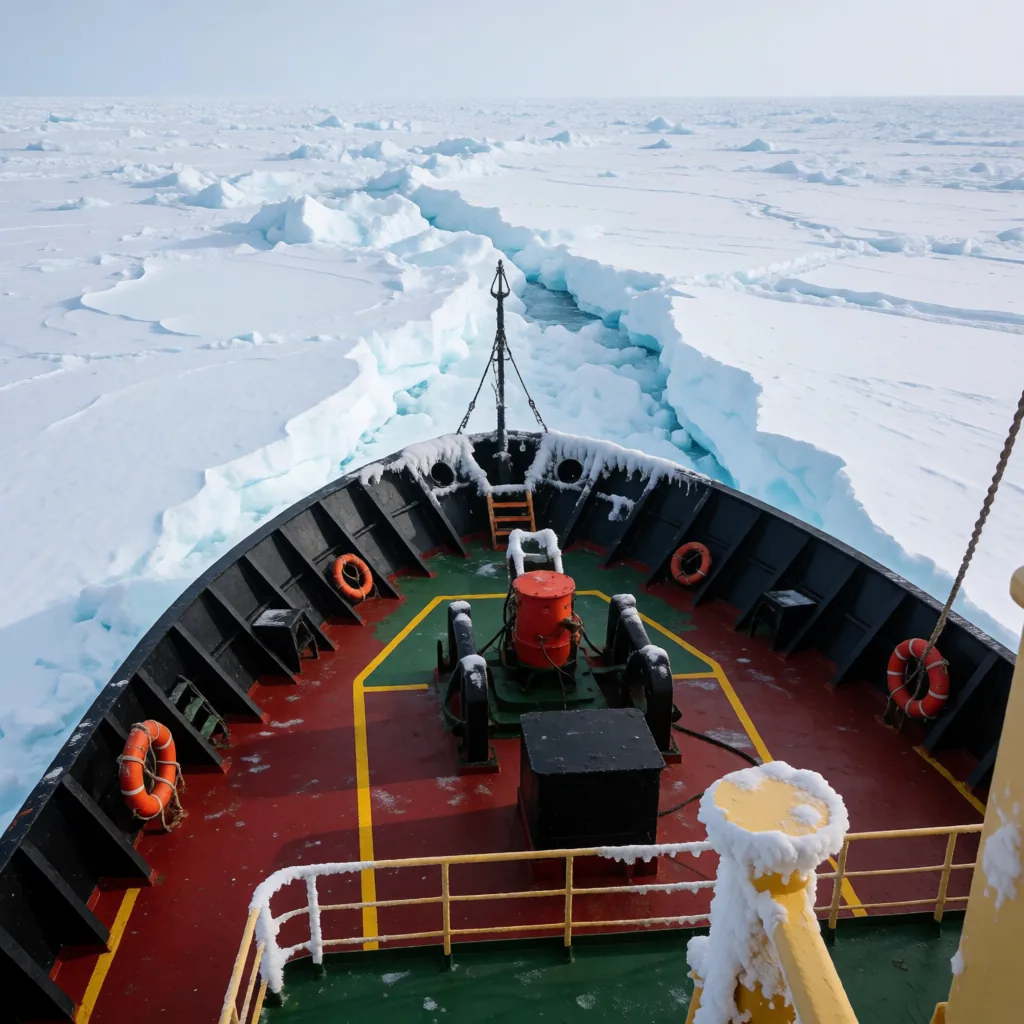 Icebreaker bow, deck view