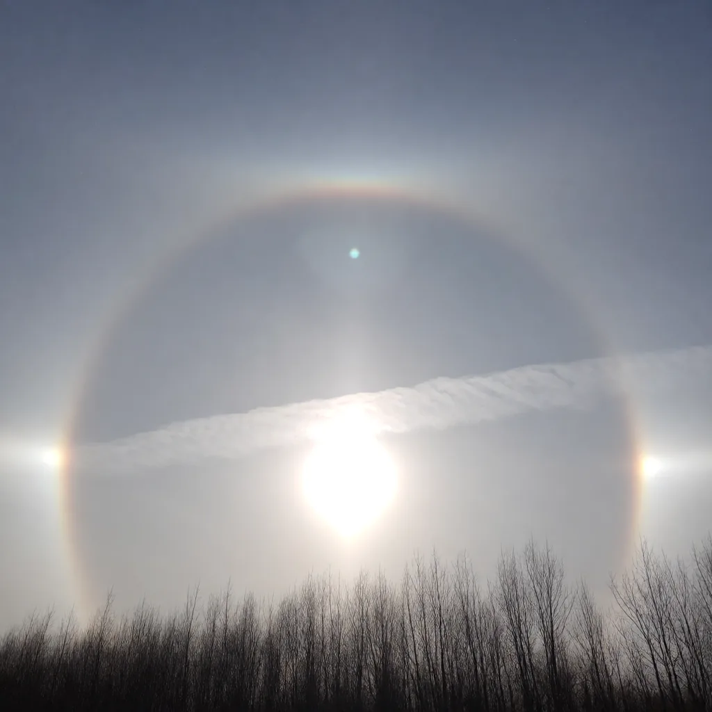 Sun dog and ice halo