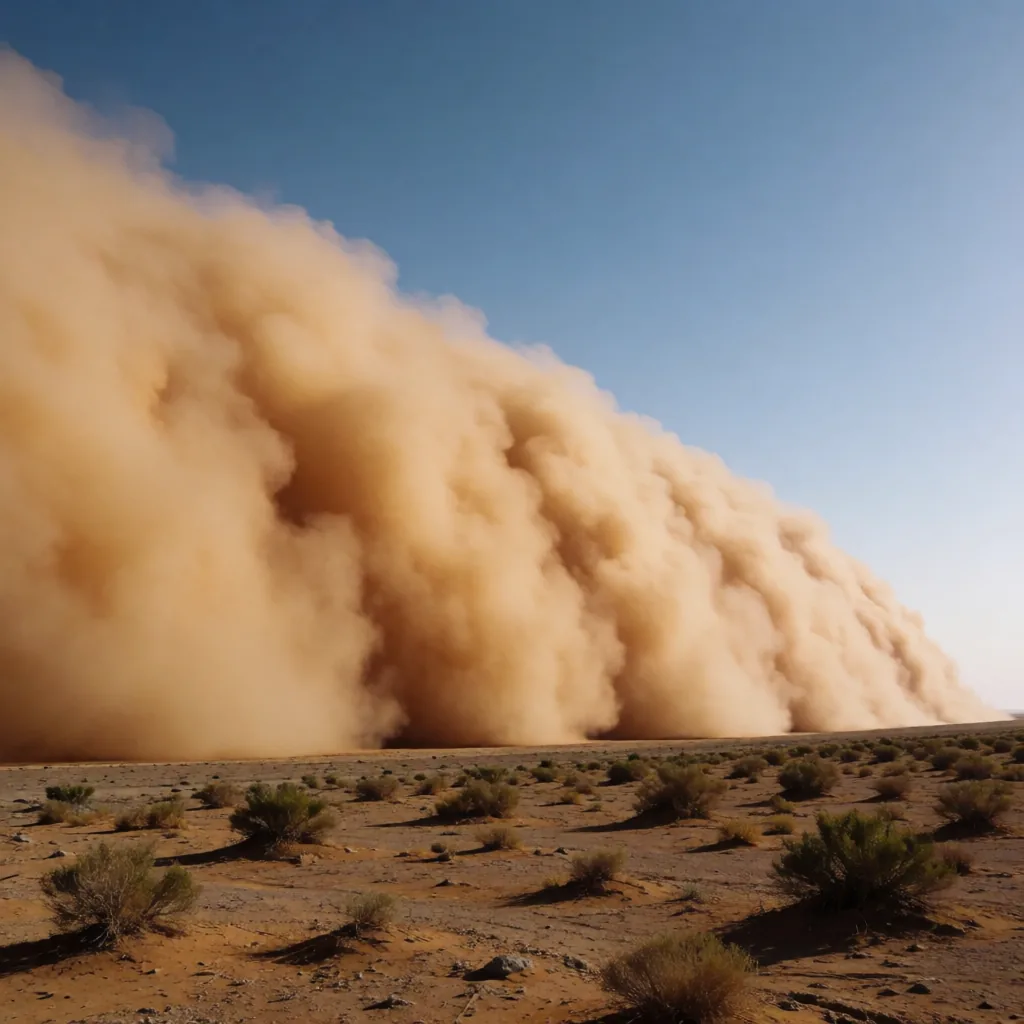 Dust storm wall